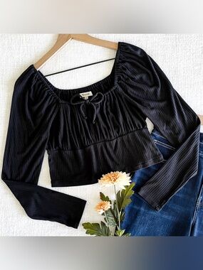 Madewell square-neck long-sleeve top.